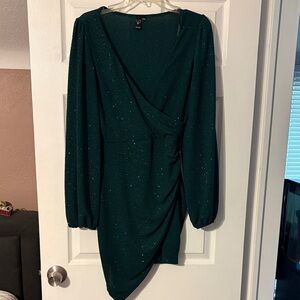 Windsor Shimmering Teal Long Sleeve Dress